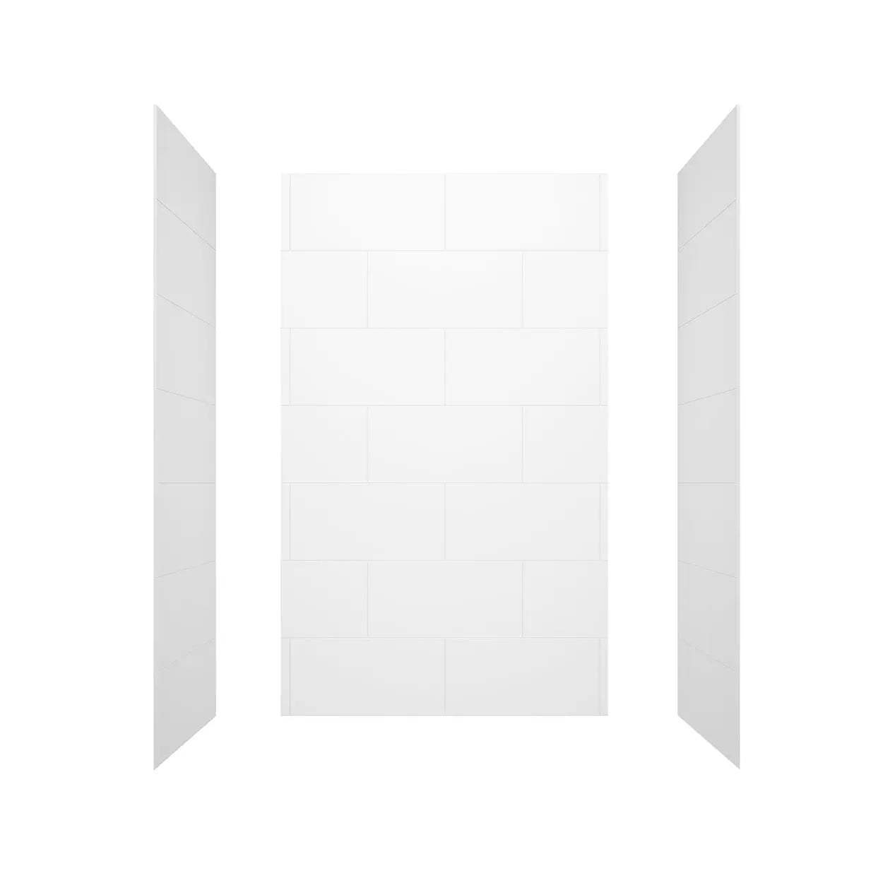 Denso 50 in. Solid Surface Glue up Back Wall in White - Plumbing Market