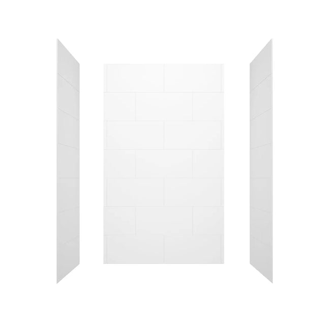 Denso 50 in. Solid Surface Glue up Back Wall in White - Plumbing Market