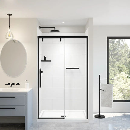 Denso 50 in. Solid Surface Glue up Back Wall in White - Plumbing Market