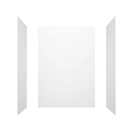 Denso 62 in. Solid Surface Glue up Back Wall in White - Plumbing Market