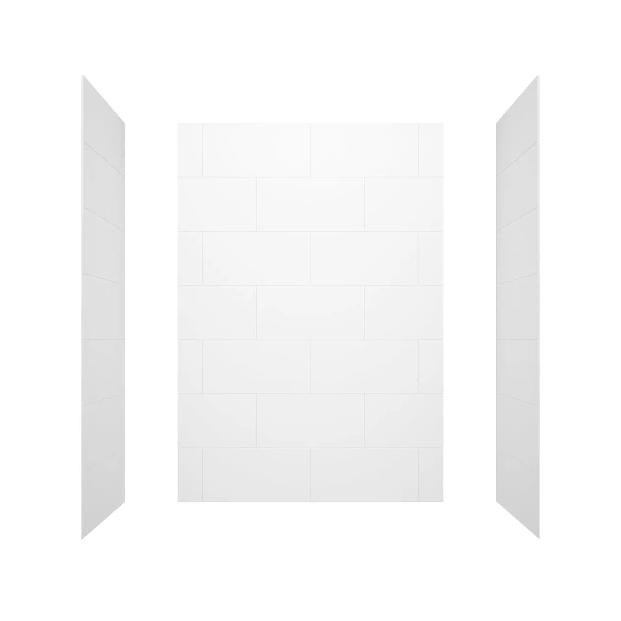 Denso 62 in. Solid Surface Glue up Back Wall in White - Plumbing Market
