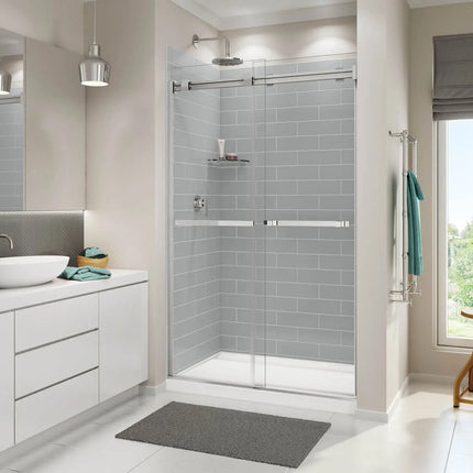 Distinct 48 48 x 32 Acrylic Alcove or Corner Shower Base with Back Center Drain in White - Plumbing Market