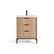 Kube Bath Divani 24” Oakwood Vanity W/ Quartz Counter Top