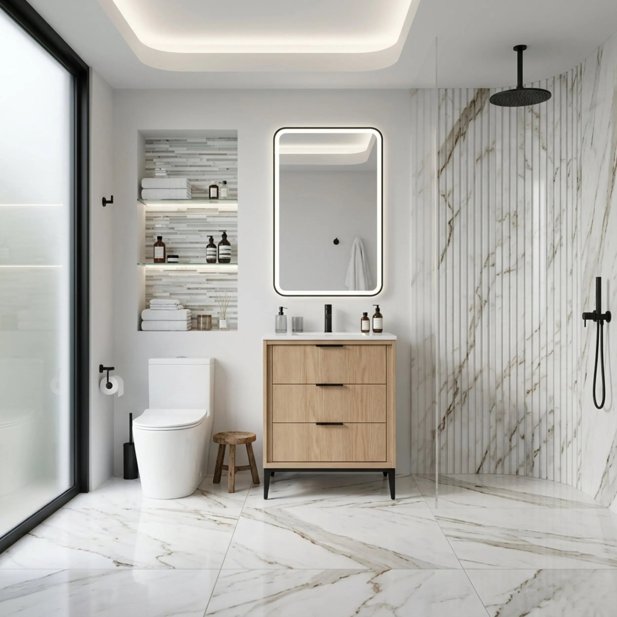 Kube Bath Divani 24” Oakwood Vanity W/ Quartz Counter Top