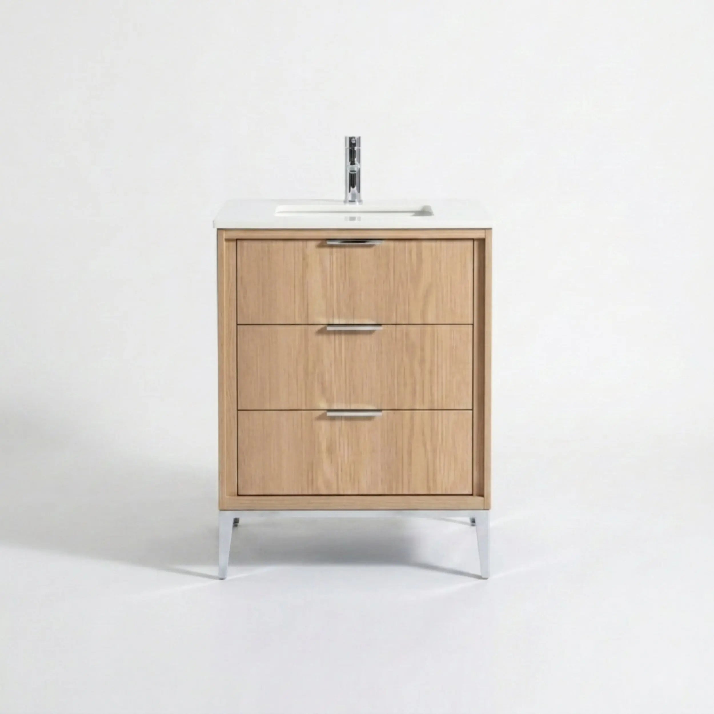 Kube Bath Divani 24” Oakwood Vanity W/ Quartz Counter Top