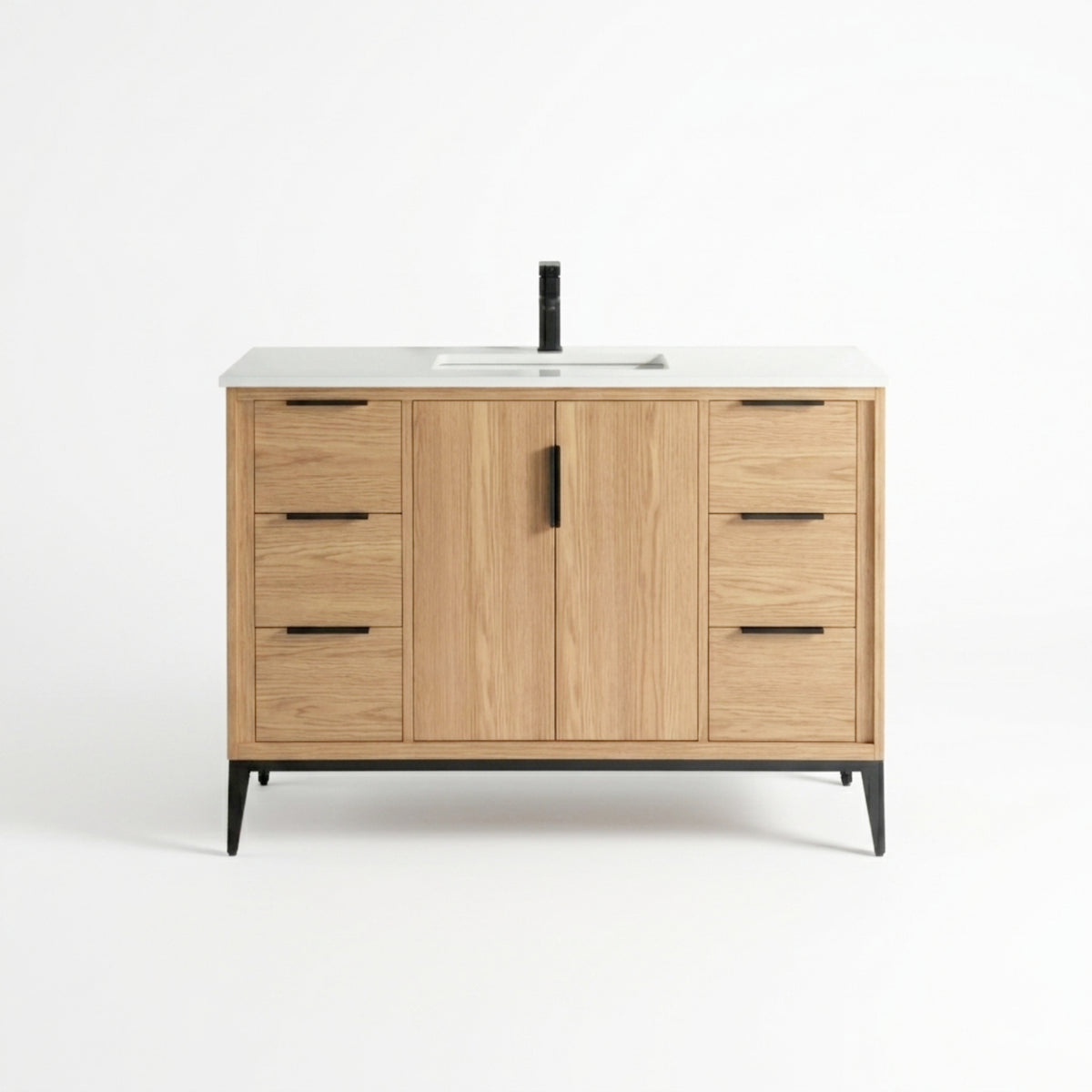 Kube Bath Divani 48'' Vanity W/ Quartz Counter Top (Back Splash Free) - Oakwood (KD9948-OAKWOOD) view 2