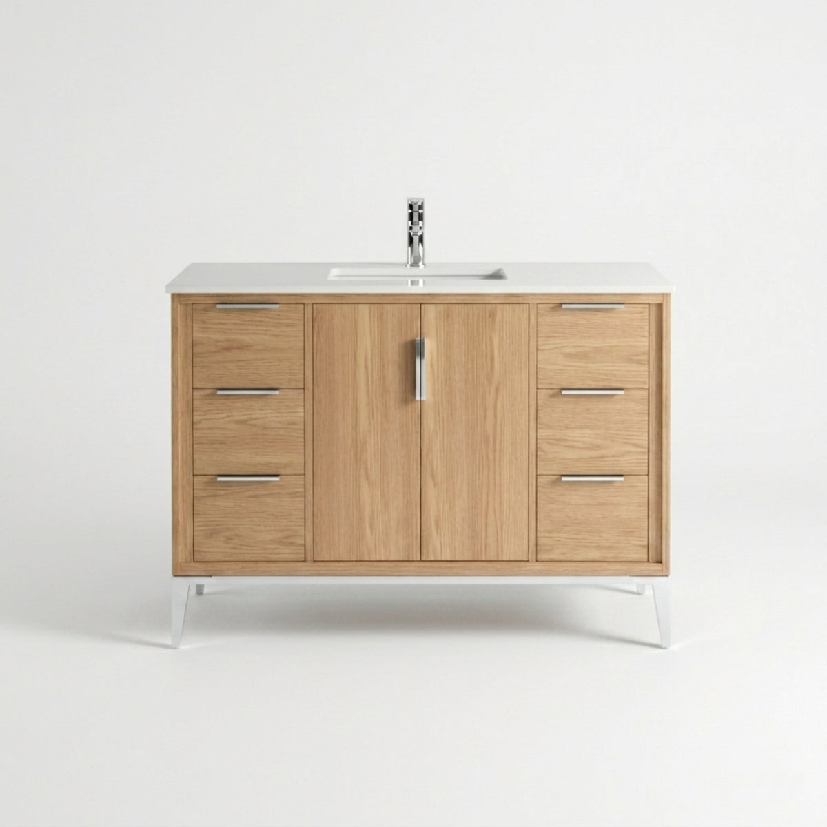 Kube Bath Divani 48'' Vanity W/ Quartz Counter Top (Back Splash Free) - Oakwood (KD9948-OAKWOOD) view 5