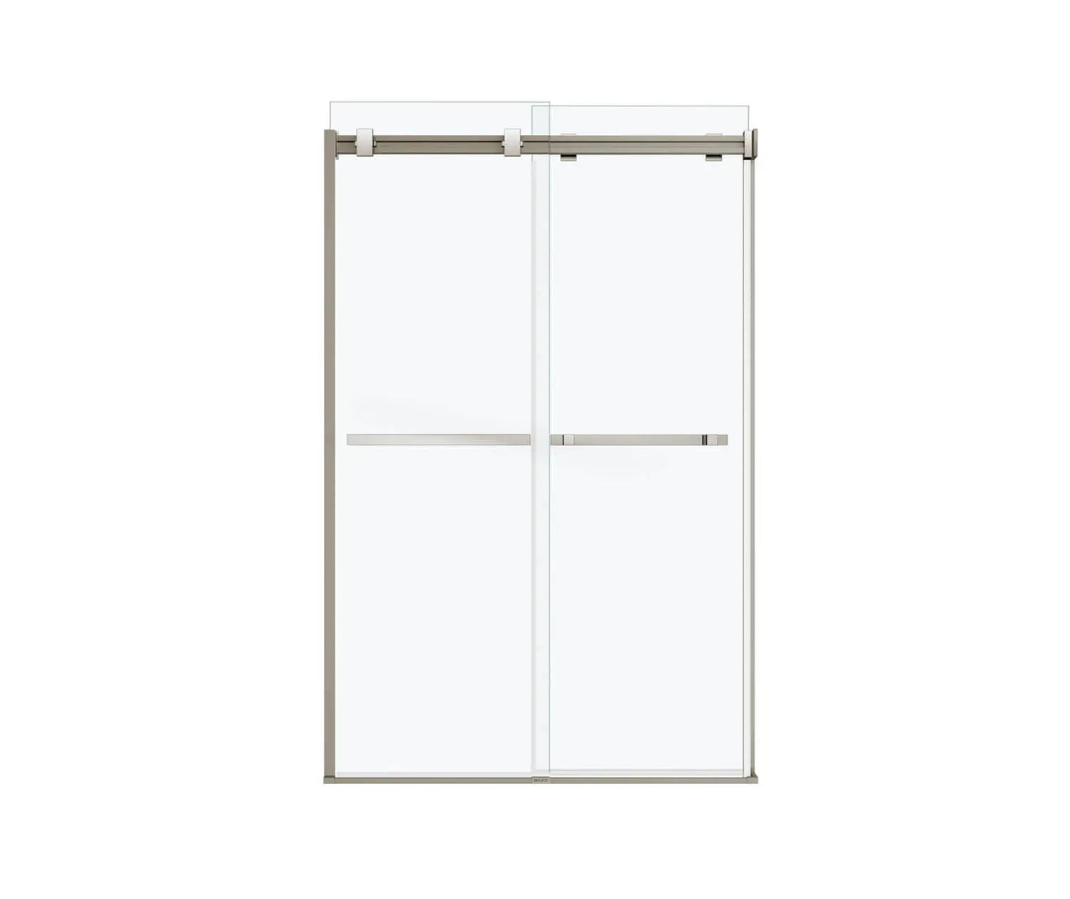 Duel 44-47 x 70 ½-74 in. 8 mm Bypass Shower Door for Alcove Installation with Clear glass in Brushed Nickel - Plumbing Market