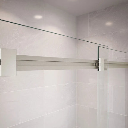 Duel 44-47 x 70 ½-74 in. 8 mm Bypass Shower Door for Alcove Installation with Clear glass in Brushed Nickel - Plumbing Market