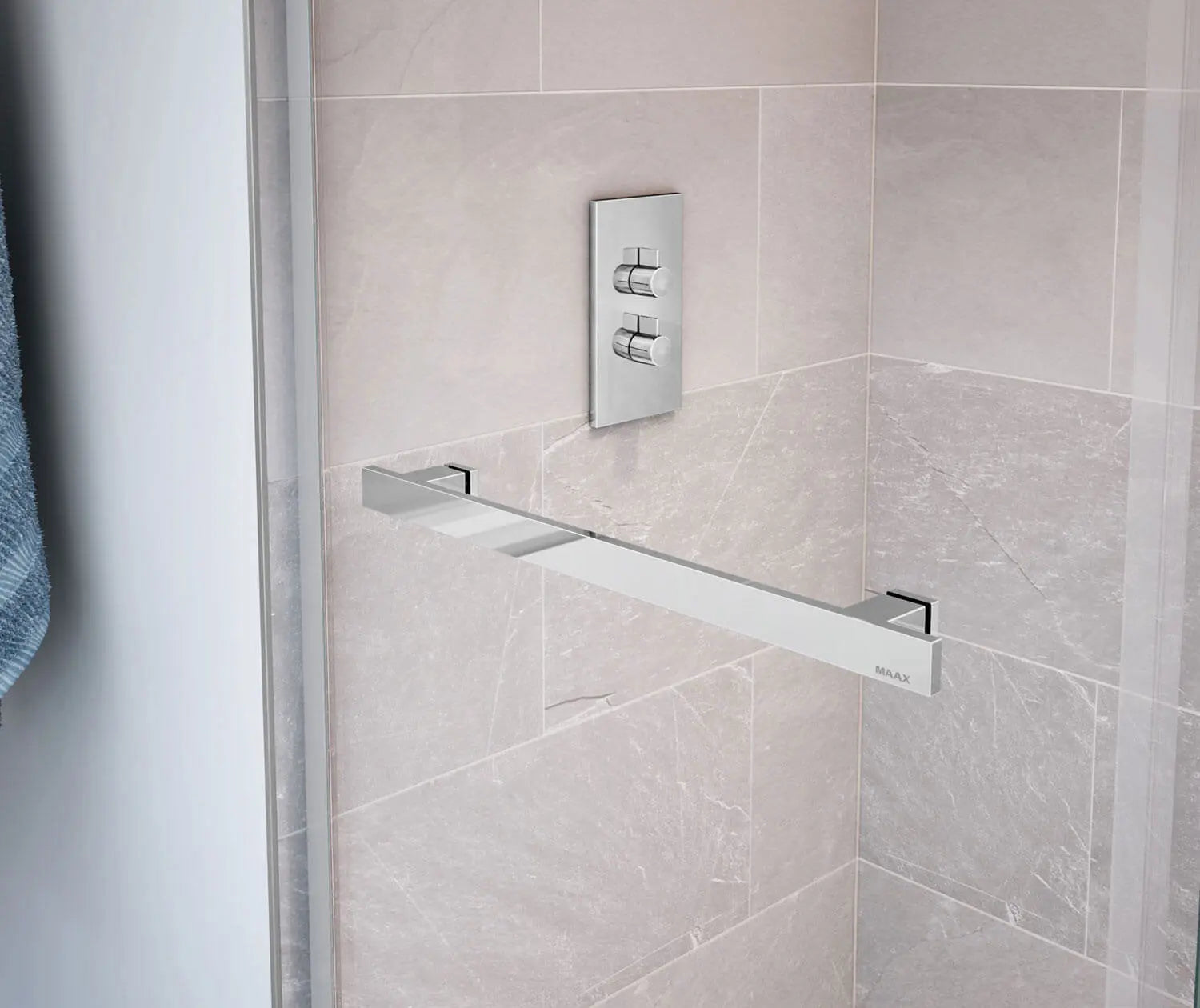 Duel 44-47 x 70 ½-74 in. 8 mm Bypass Shower Door for Alcove Installation with Clear glass in Chrome - Plumbing Market