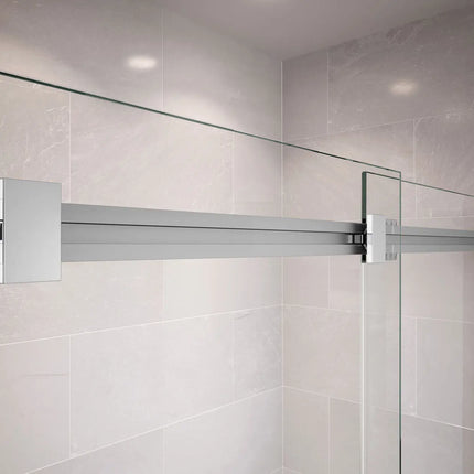Duel 44-47 x 70 ½-74 in. 8 mm Bypass Shower Door for Alcove Installation with Clear glass in Chrome - Plumbing Market