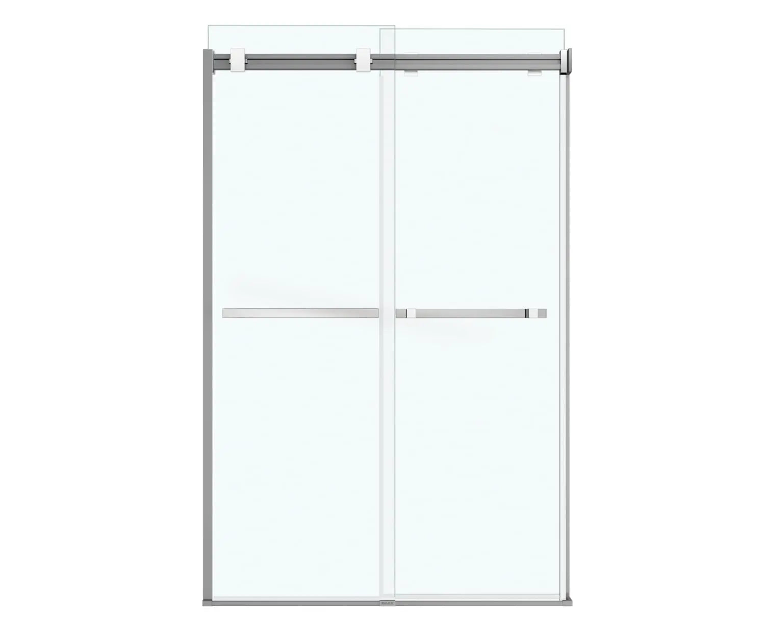 Duel 44-47 x 70 ½-74 in. 8 mm Bypass Shower Door for Alcove Installation with Clear glass in Chrome & Matte White - Plumbing Market