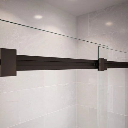 Duel 44-47 x 70 ½-74 in. 8 mm Bypass Shower Door for Alcove Installation with Clear glass in Dark Bronze - Plumbing Market
