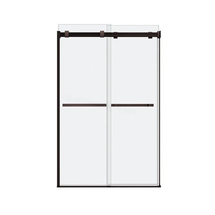 Duel 44-47 x 70 ½-74 in. 8 mm Bypass Shower Door for Alcove Installation with Clear glass in Dark Bronze - Plumbing Market