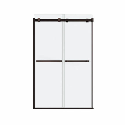 Duel 44-47 x 70 ½-74 in. 8 mm Bypass Shower Door for Alcove Installation with Clear glass in Dark Bronze - Plumbing Market