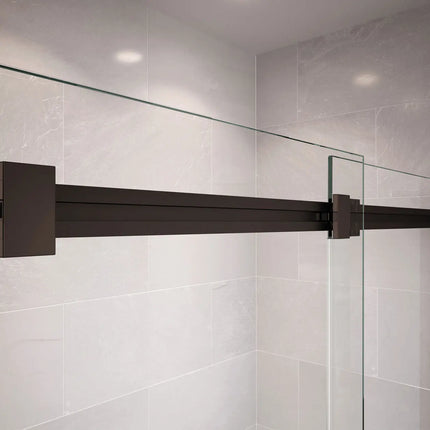 Duel 44-47 x 70 ½-74 in. 8 mm Bypass Shower Door for Alcove Installation with Clear glass in Dark Bronze - Plumbing Market