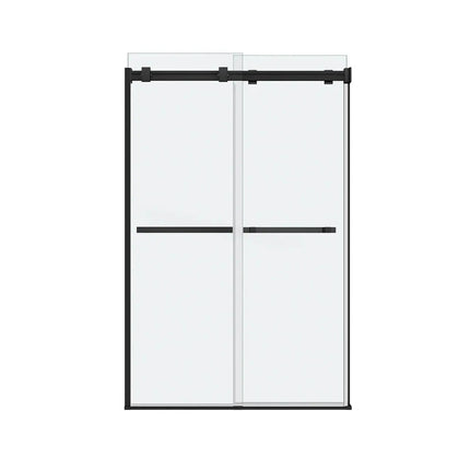 Duel 44-47 x 70 ½-74 in. 8 mm Bypass Shower Door for Alcove Installation with Clear glass in Matte Black - Plumbing Market