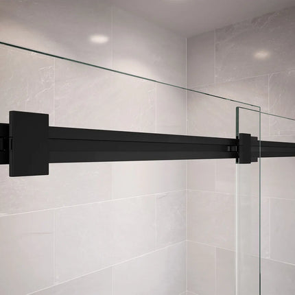Duel 44-47 x 70 ½-74 in. 8 mm Bypass Shower Door for Alcove Installation with Clear glass in Matte Black - Plumbing Market