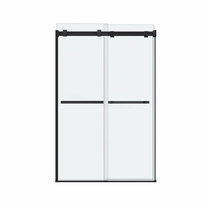 Duel 44-47 x 70 ½-74 in. 8 mm Bypass Shower Door for Alcove Installation with Clear glass in Matte Black - Plumbing Market