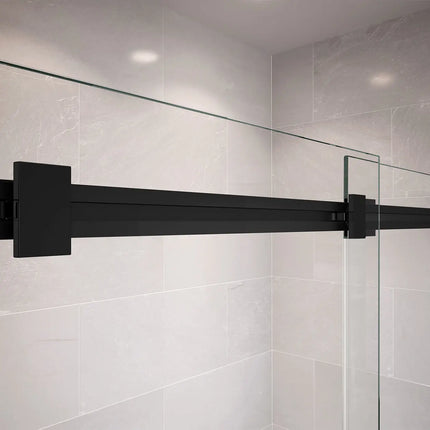 Duel 44-47 x 70 ½-74 in. 8 mm Bypass Shower Door for Alcove Installation with Clear glass in Matte Black - Plumbing Market