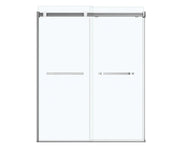 Duel 56-58 ½ x 70 ½-74 in. 8 mm Bypass Shower Door for Alcove Installation with Clear glass in Chrome & Matte White - Plumbing Market