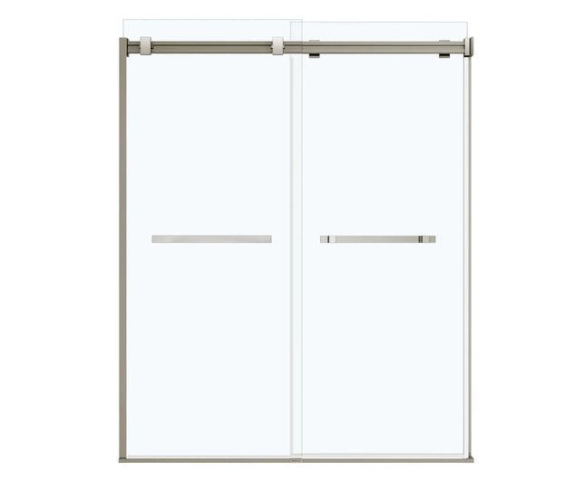 Duel 56-58 ½ x 70 ½-74 in. 8mm Bypass Shower Door for Alcove Installation with Clear glass in Brushed Nickel - Plumbing Market