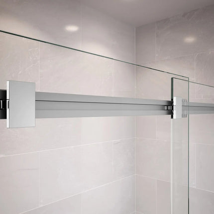 Duel 56-58 ½ x 70 ½-74 in. 8mm Bypass Shower Door for Alcove Installation with Clear glass in Chrome - Plumbing Market