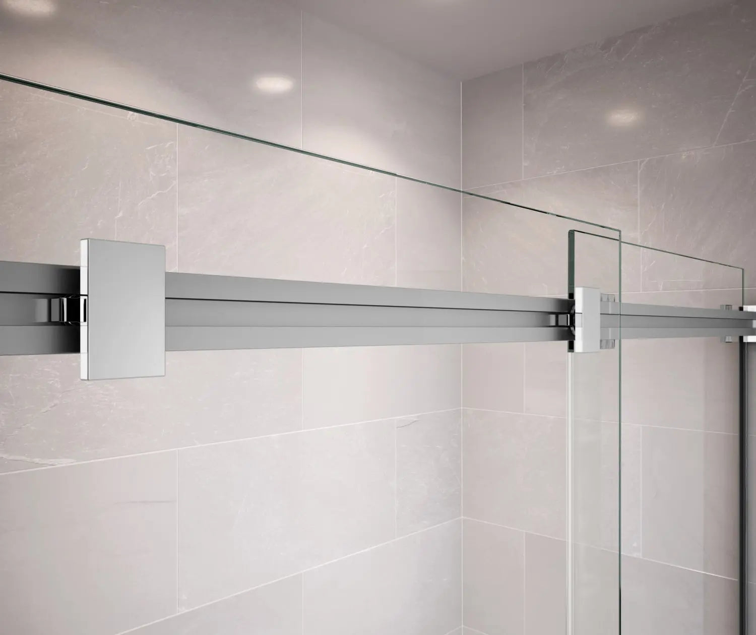 Duel 56-58 ½ x 70 ½-74 in. 8mm Bypass Shower Door for Alcove Installation with Clear glass in Chrome - Plumbing Market