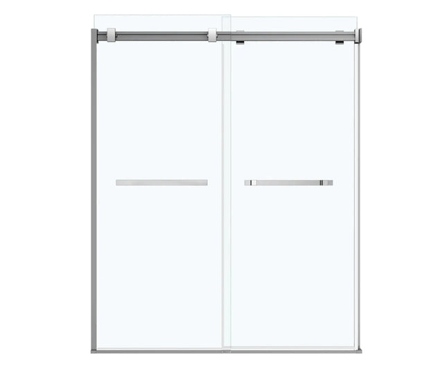 Duel 56-58 ½ x 70 ½-74 in. 8mm Bypass Shower Door for Alcove Installation with Clear glass in Chrome - Plumbing Market