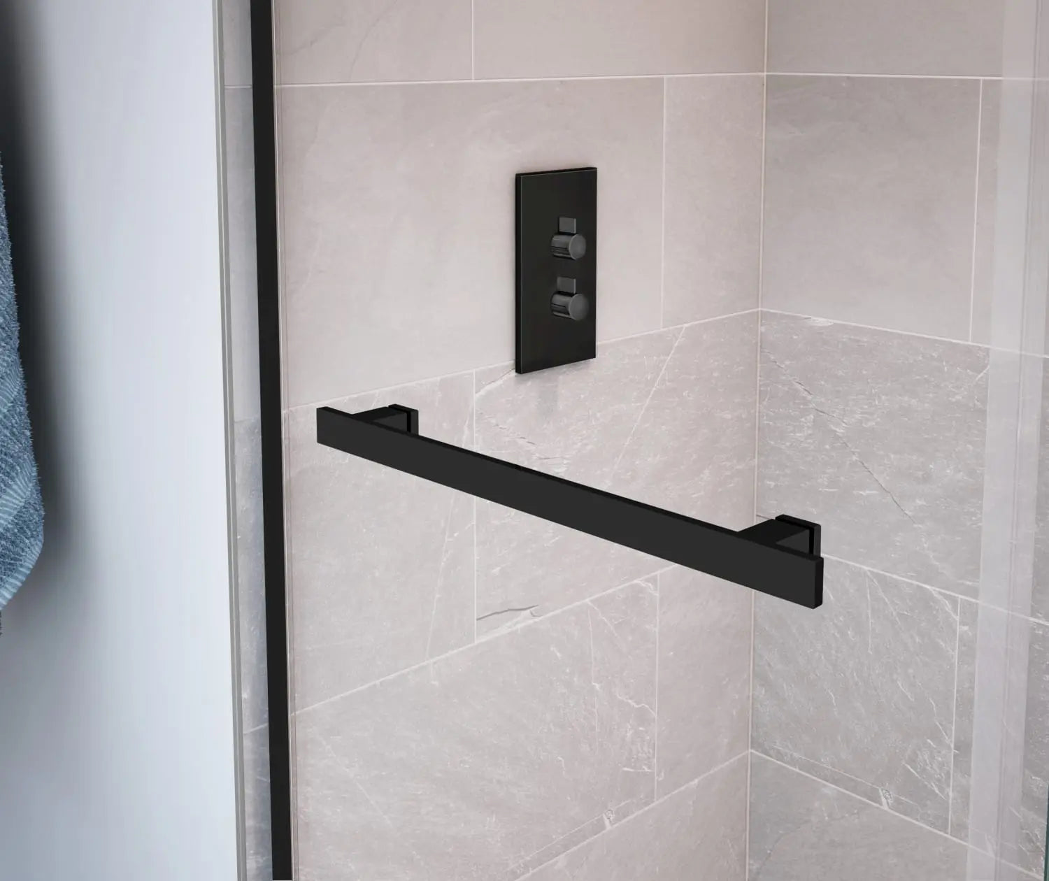 Duel 56-58 ½ x 70 ½-74 in. 8mm Bypass Shower Door for Alcove Installation with Clear glass in Matte Black - Plumbing Market