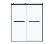 Duel 56-58 ½ x 70 ½-74 in. 8mm Bypass Shower Door for Alcove Installation with Clear glass in Matte Black - Plumbing Market