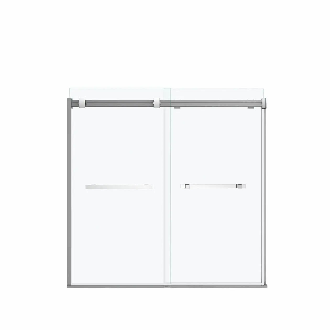 Duel 56-59 x 55 ½-59 in. 8 mm Bypass Tub Door for Alcove Installation with Clear glass in Chrome - Plumbing Market