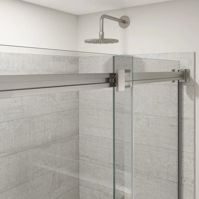 Duel Alto 44-47 X 78 in. 8mm Bypass Shower Door for Alcove Installation with GlassShield® glass in Brushed Nickel - Plumbing Market