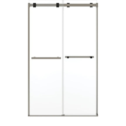 Duel Alto 44-47 X 78 in. 8mm Bypass Shower Door for Alcove Installation with GlassShield® glass in Brushed Nickel & Matte Black - Plumbing Market