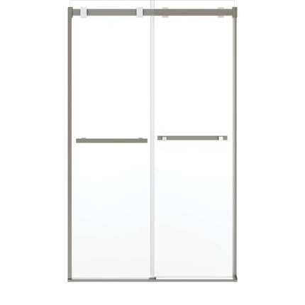 Duel Alto 44-47 X 78 in. 8mm Bypass Shower Door for Alcove Installation with GlassShield® glass in Brushed Nickel & Matte White - Plumbing Market