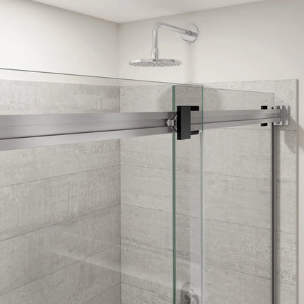 Duel Alto 44-47 X 78 in. 8mm Bypass Shower Door for Alcove Installation with GlassShield® glass in Chrome & Matte Black - Plumbing Market