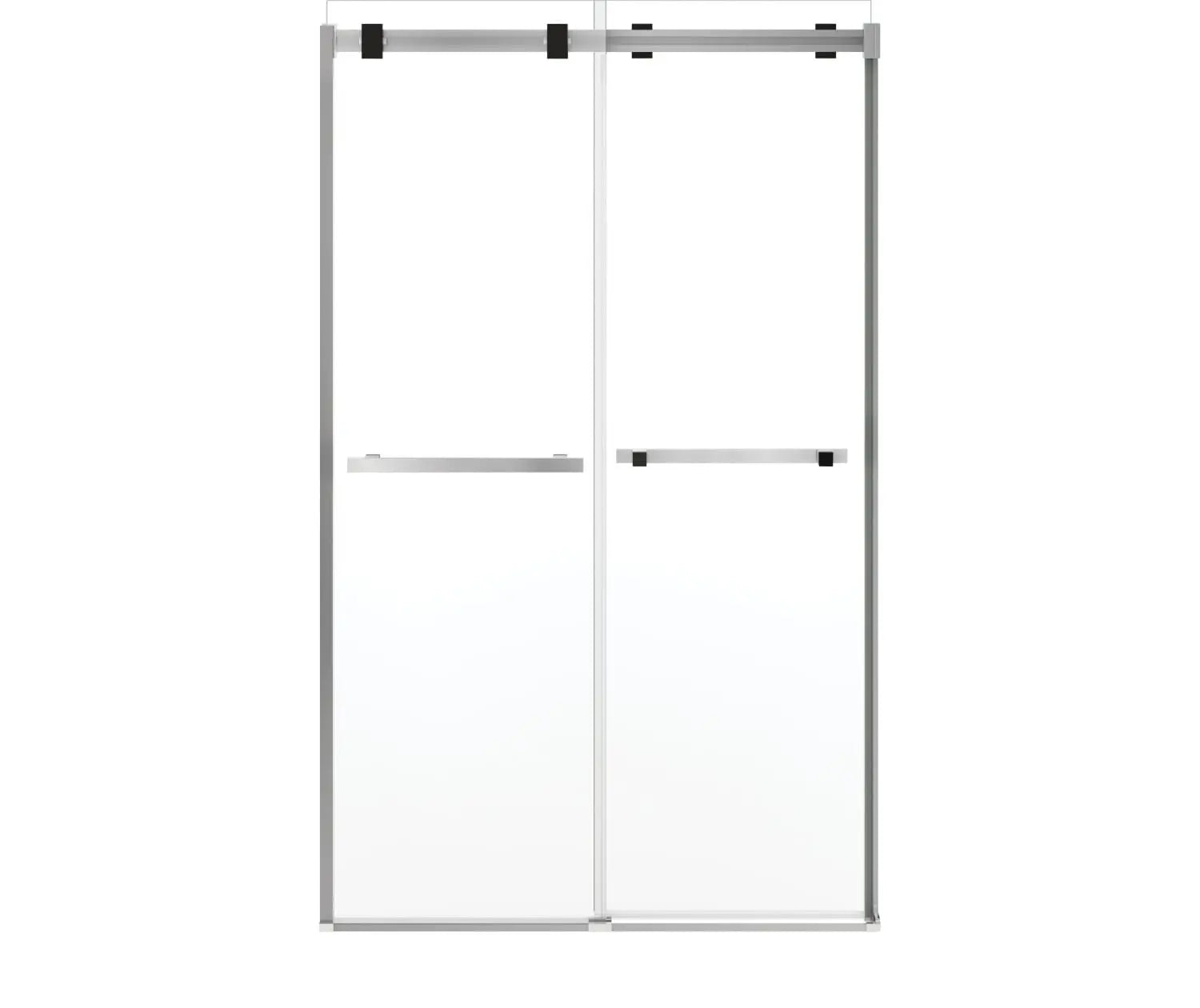 Duel Alto 44-47 X 78 in. 8mm Bypass Shower Door for Alcove Installation with GlassShield® glass in Chrome & Matte Black - Plumbing Market
