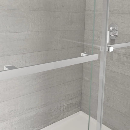 Duel Alto 44-47 X 78 in. 8mm Bypass Shower Door for Alcove Installation with GlassShield® glass in Chrome & Matte White - Plumbing Market