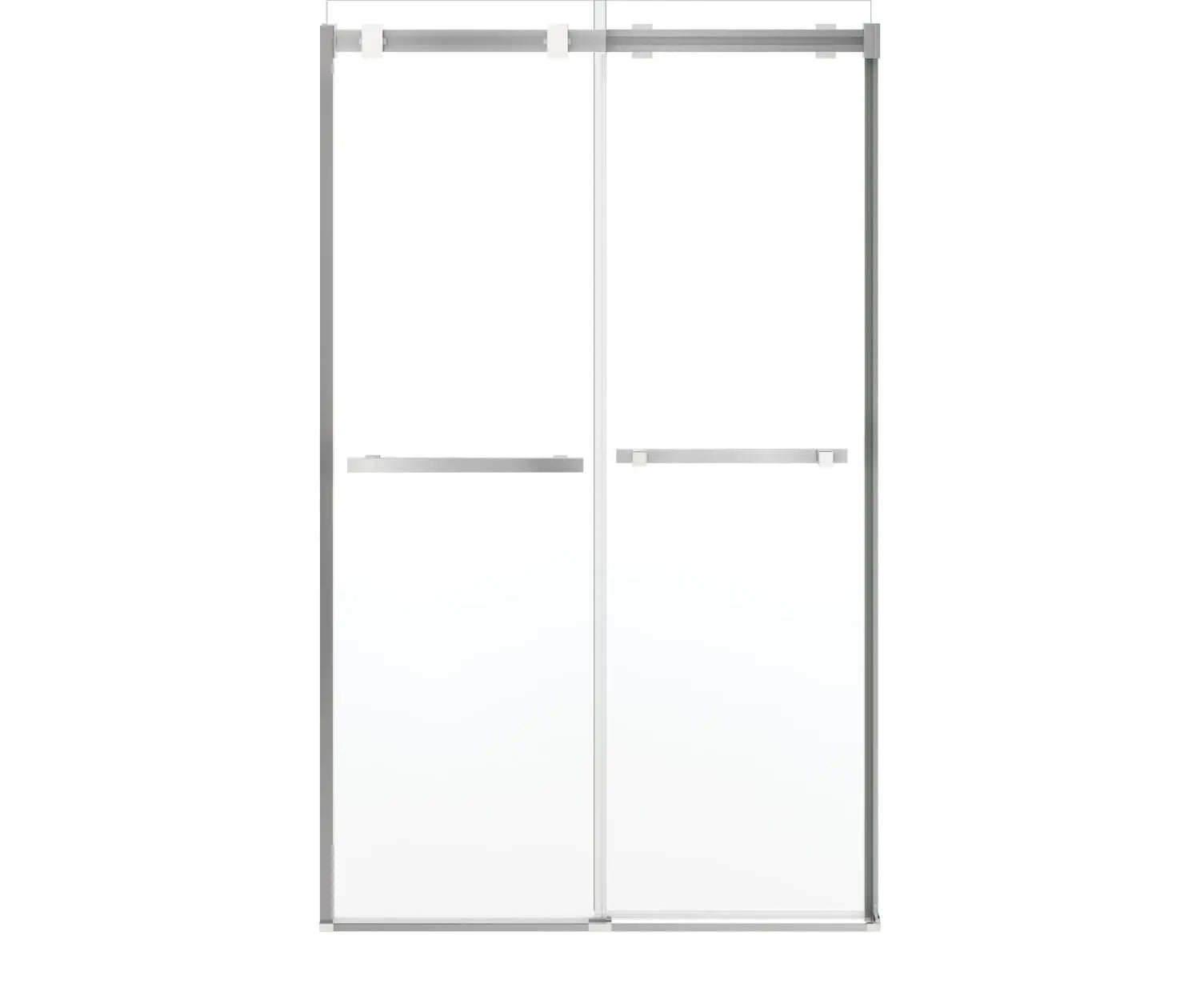 Duel Alto 44-47 X 78 in. 8mm Bypass Shower Door for Alcove Installation with GlassShield® glass in Chrome & Matte White - Plumbing Market