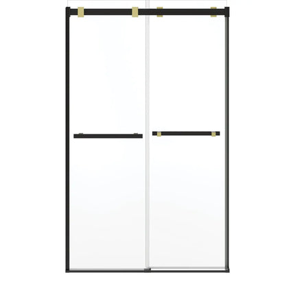 Duel Alto 44-47 X 78 in. 8mm Bypass Shower Door for Alcove Installation with GlassShield® glass in Matte Black & Brushed Gold - Plumbing Market