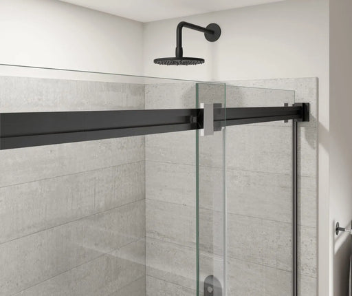 Duel Alto 44-47 X 78 in. 8mm Bypass Shower Door for Alcove Installation with GlassShield® glass in Matte Black & Chrome - Plumbing Market