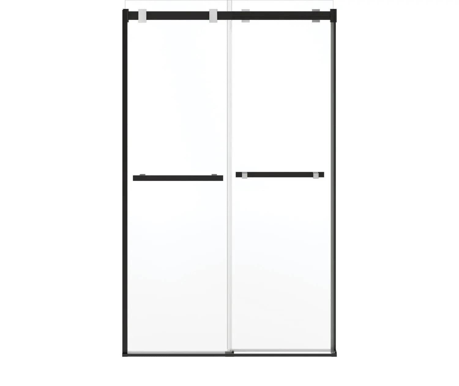 Duel Alto 44-47 X 78 in. 8mm Bypass Shower Door for Alcove Installation with GlassShield® glass in Matte Black & Chrome - Plumbing Market