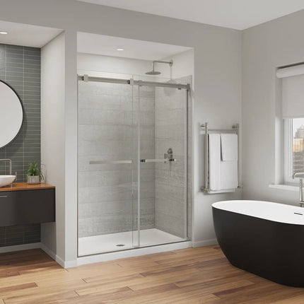 Duel Alto 56-59 X 78 in. 8mm Bypass Shower Door for Alcove Installation with GlassShield® glass in Brushed Nickel - Plumbing Market