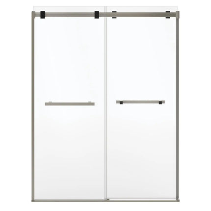 Duel Alto 56-59 X 78 in. 8mm Bypass Shower Door for Alcove Installation with GlassShield® glass in Brushed Nickel & Matte Black - Plumbing Market