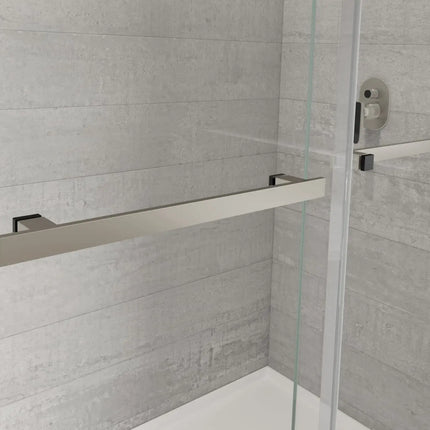 Duel Alto 56-59 X 78 in. 8mm Bypass Shower Door for Alcove Installation with GlassShield® glass in Brushed Nickel & Matte Black - Plumbing Market