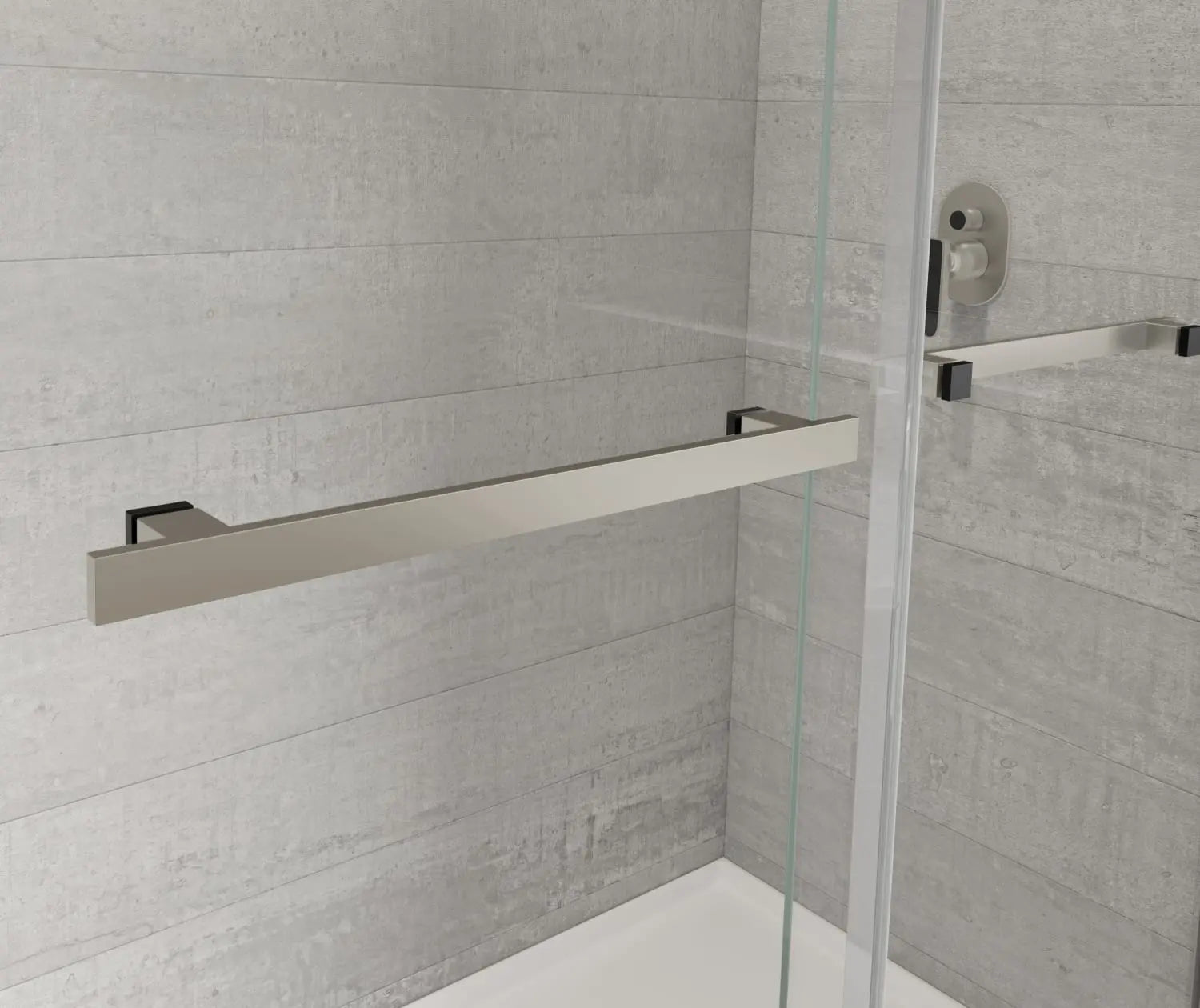 Duel Alto 56-59 X 78 in. 8mm Bypass Shower Door for Alcove Installation with GlassShield® glass in Brushed Nickel & Matte Black - Plumbing Market