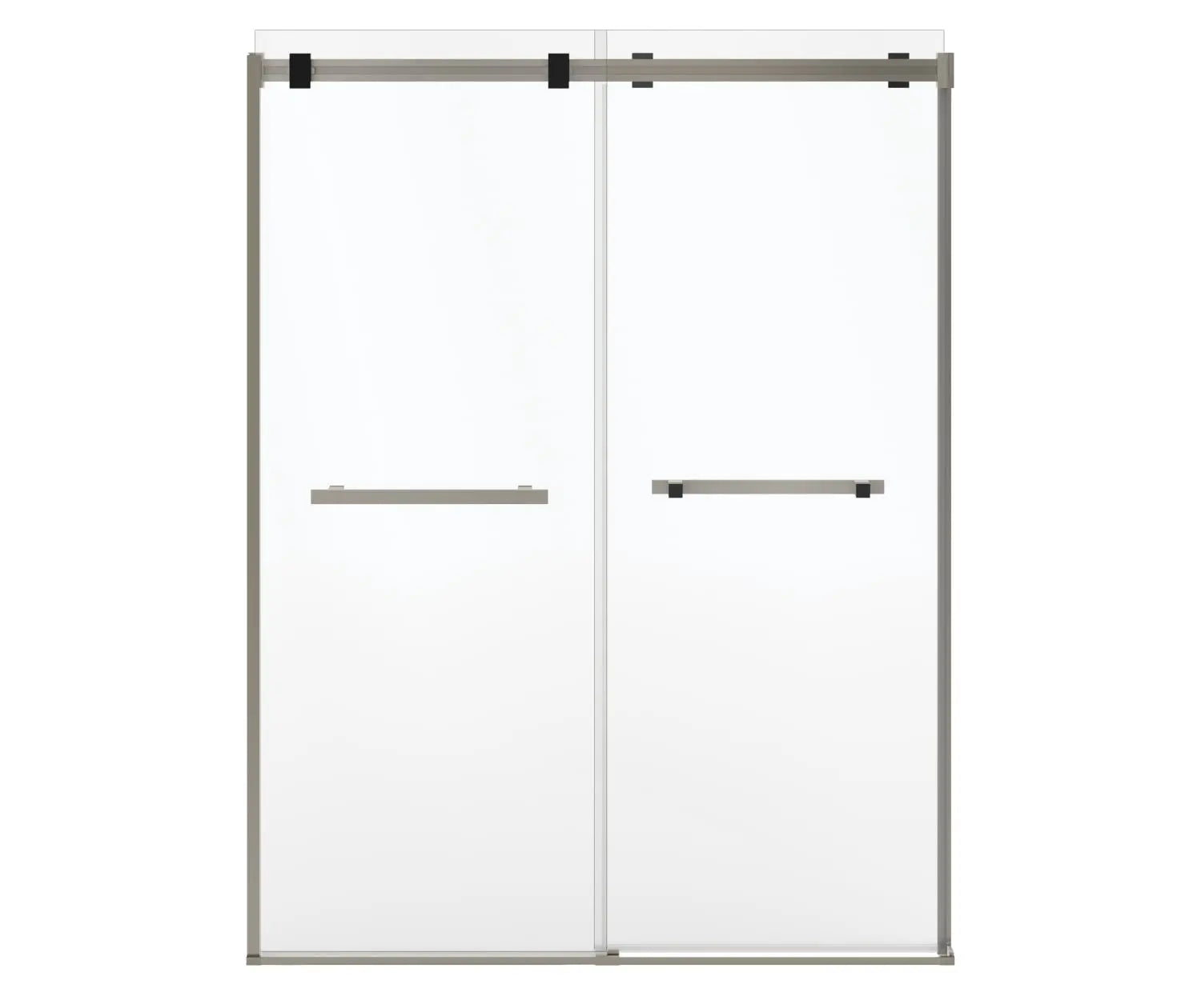 Duel Alto 56-59 X 78 in. 8mm Bypass Shower Door for Alcove Installation with GlassShield® glass in Brushed Nickel & Matte Black - Plumbing Market