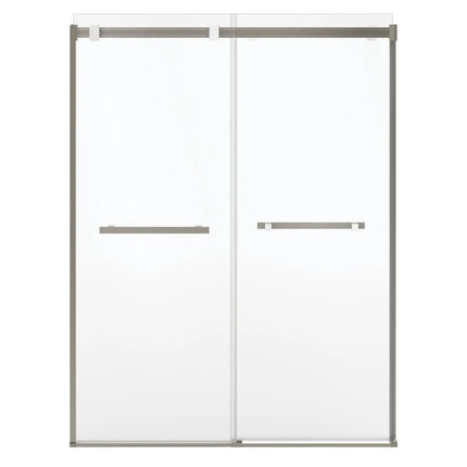 Duel Alto 56-59 X 78 in. 8mm Bypass Shower Door for Alcove Installation with GlassShield® glass in Brushed Nickel & Matte White - Plumbing Market