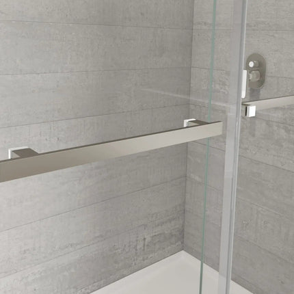 Duel Alto 56-59 X 78 in. 8mm Bypass Shower Door for Alcove Installation with GlassShield® glass in Brushed Nickel & Matte White - Plumbing Market