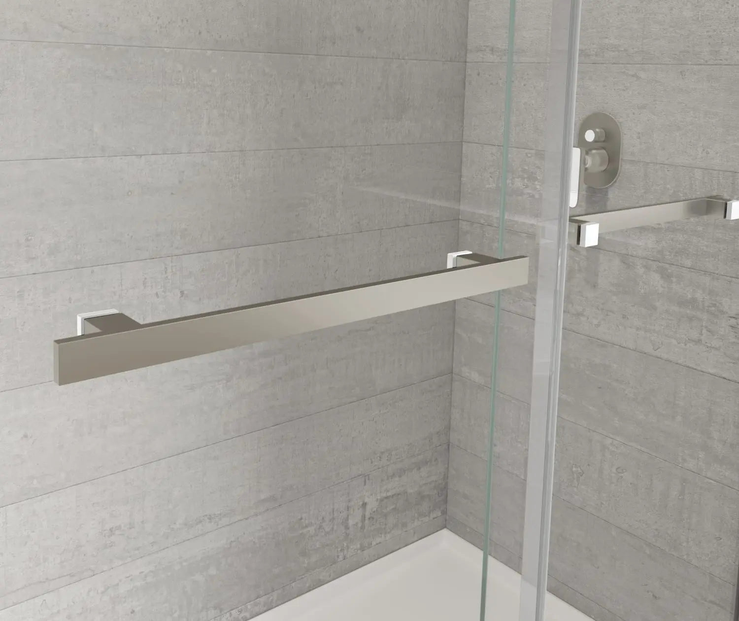 Duel Alto 56-59 X 78 in. 8mm Bypass Shower Door for Alcove Installation with GlassShield® glass in Brushed Nickel & Matte White - Plumbing Market